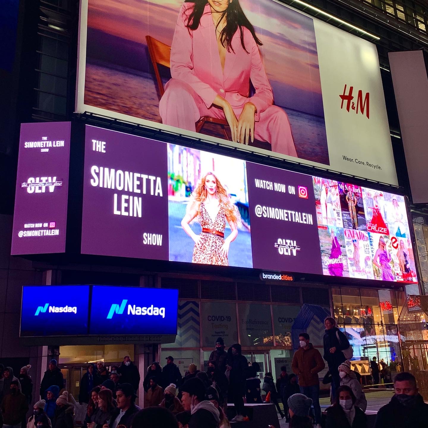 The Simonetta Lein Show Featured Larger Than Life On NASDAQ Billboard In Times Square