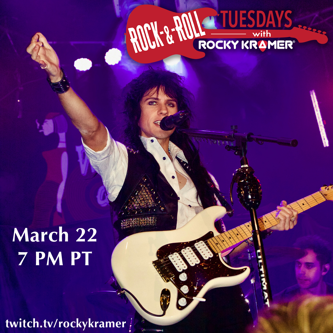 Rocky Kramer’s Rock & Roll Tuesdays Presents “Legendary Singers” On Tuesday March 22nd, 2022 7 PM PT on Twitch