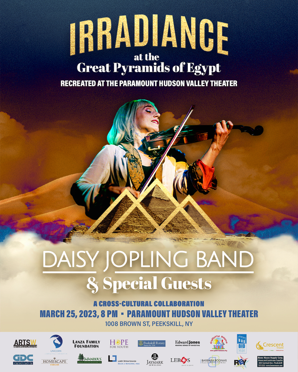 IRRADIANCE at the Great Pyramids of Egypt Recreated Featuring The Daisy Jopling Band March 25th, 2023 At the Paramount Hudson Valley Theater In Peekskill, NY