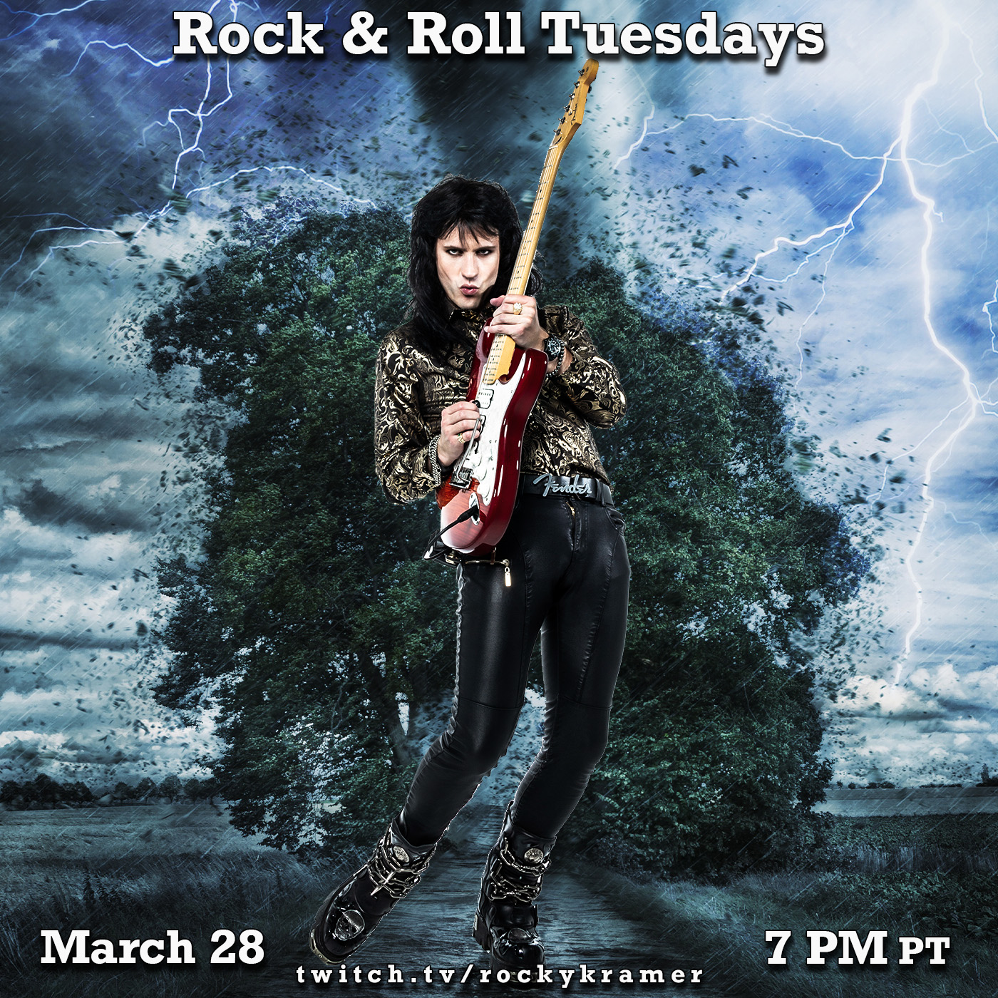 Rocky Kramer’s Rock & Roll Tuesdays Presents “Riding the Storm” On March 28th, 2023, 7 PM PT on Twitch